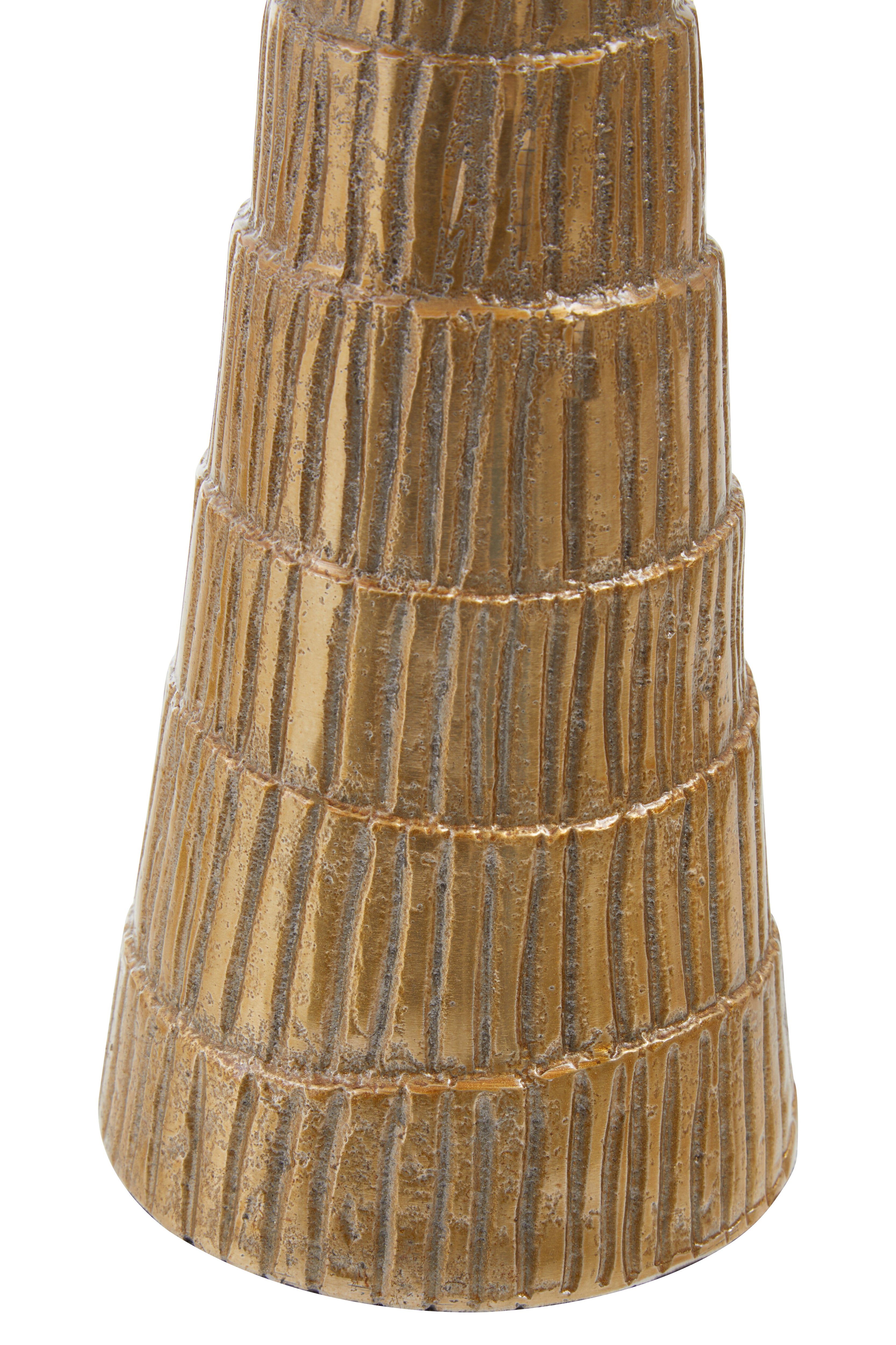 Alto Gold Ribbed Candle Holder | Large